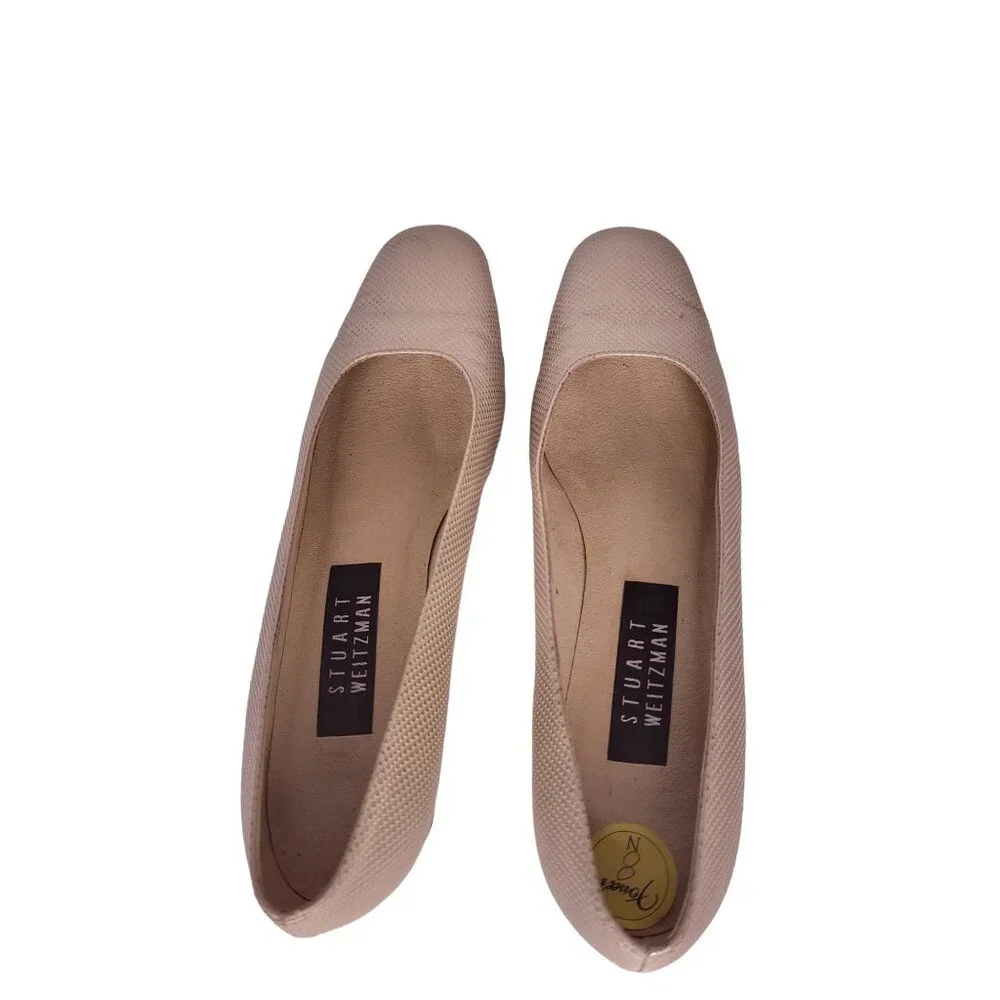 Vintage Stuart Weitzman Pumps Women Sz 8W Block Heel Copper 80s Designer‎ Work
